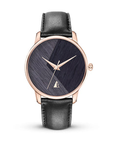 HARMONY Watch - Rose Gold - Stained Oak Dial